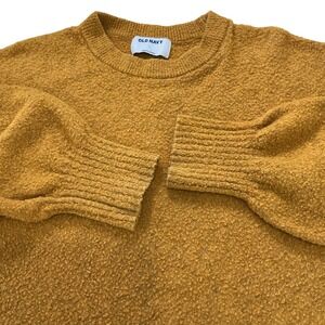 Old Navy Women's Textured Crew Neck Long Sleeve‎ Pullover Mustard Sweater Size L
